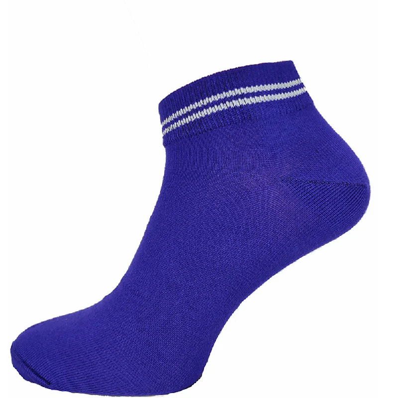 Clearance Sale Blue with White Stripes Bamboo Trainer Socks