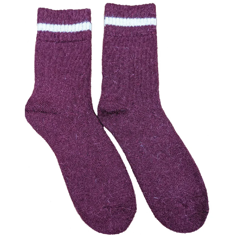 Steals and Deals Burgundy Thick Wool Blend Socks size 7-11