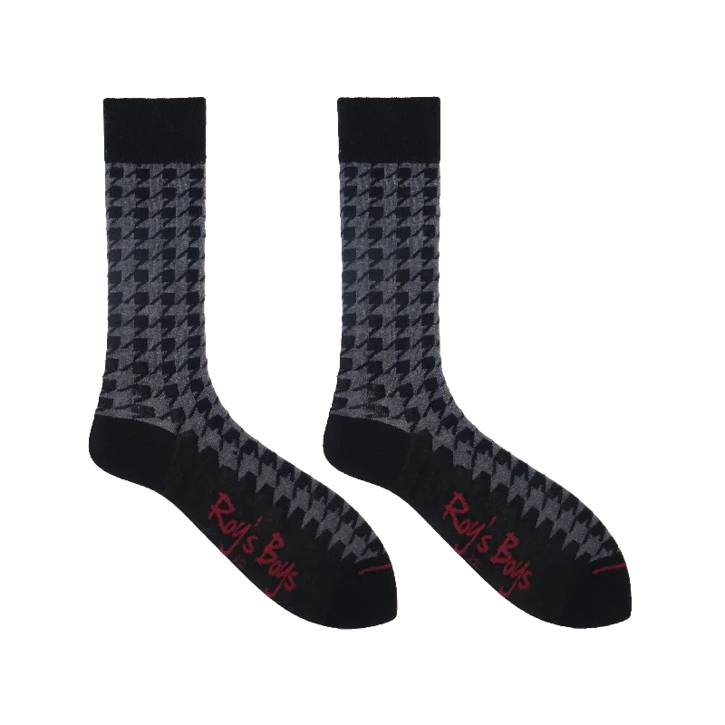 Best Choice Houndstooth Monochrome Luxury Cashmere Blend Socks