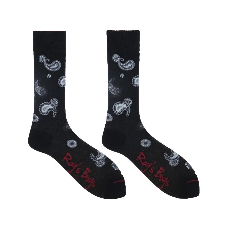 Can't Resist Paisley Monochrome Luxury Cashmere Blend Socks