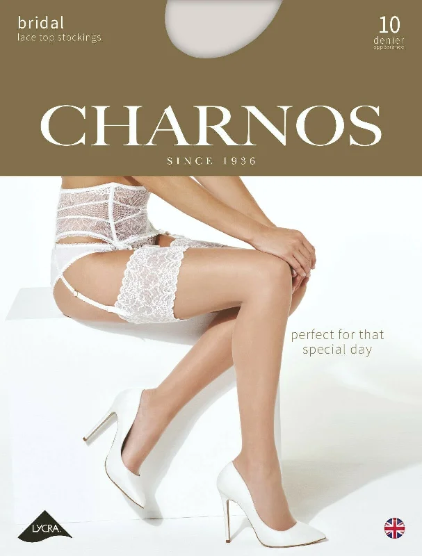 One-Day Only Charnos Bridal Deep Lace Top STOCKINGS 10 Denier