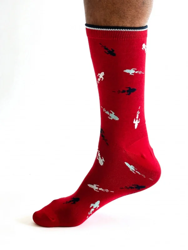 While Supplies Last Cielo Space Bamboo Socks - Red