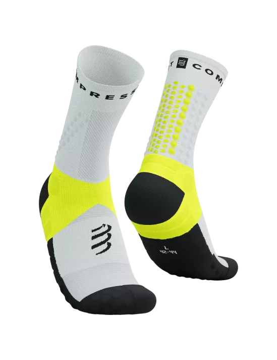 Weekend Specials to Relish Compressport Unisex's Ultra Trail Sock v2.0 - White/Safe Yellow