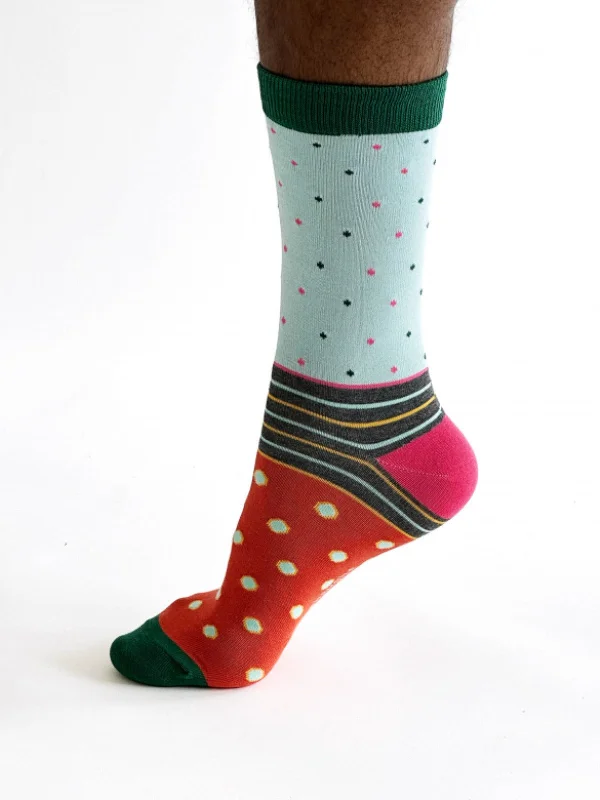 One-Day Only Conall Spot Bamboo Socks - Light Blue