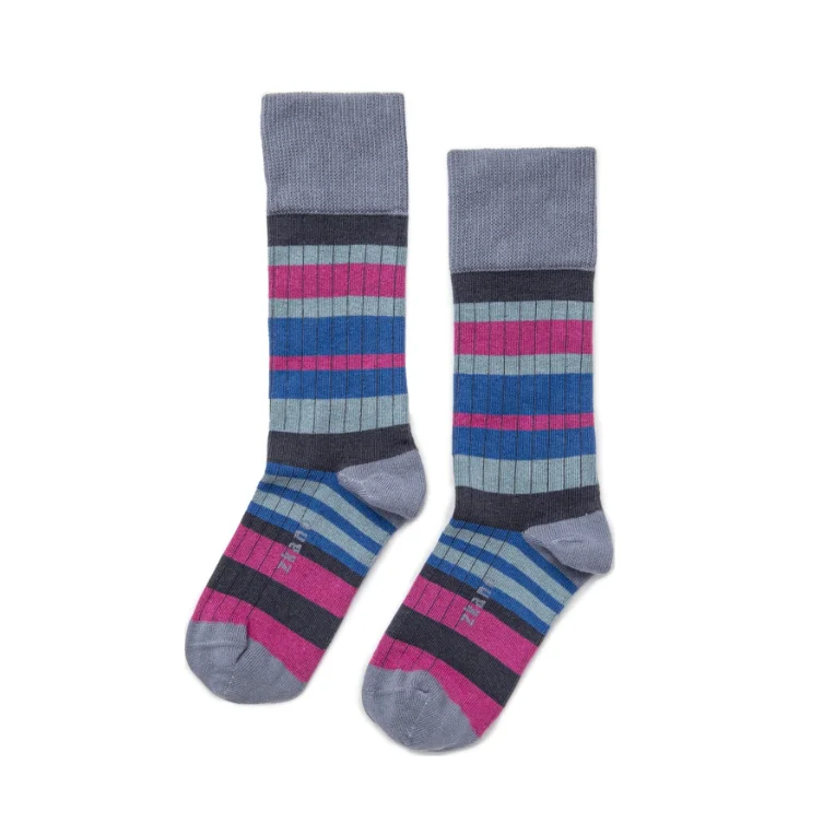 Weekend-Only Price Drops Sweater Stripe Socks in Slate from Zkano