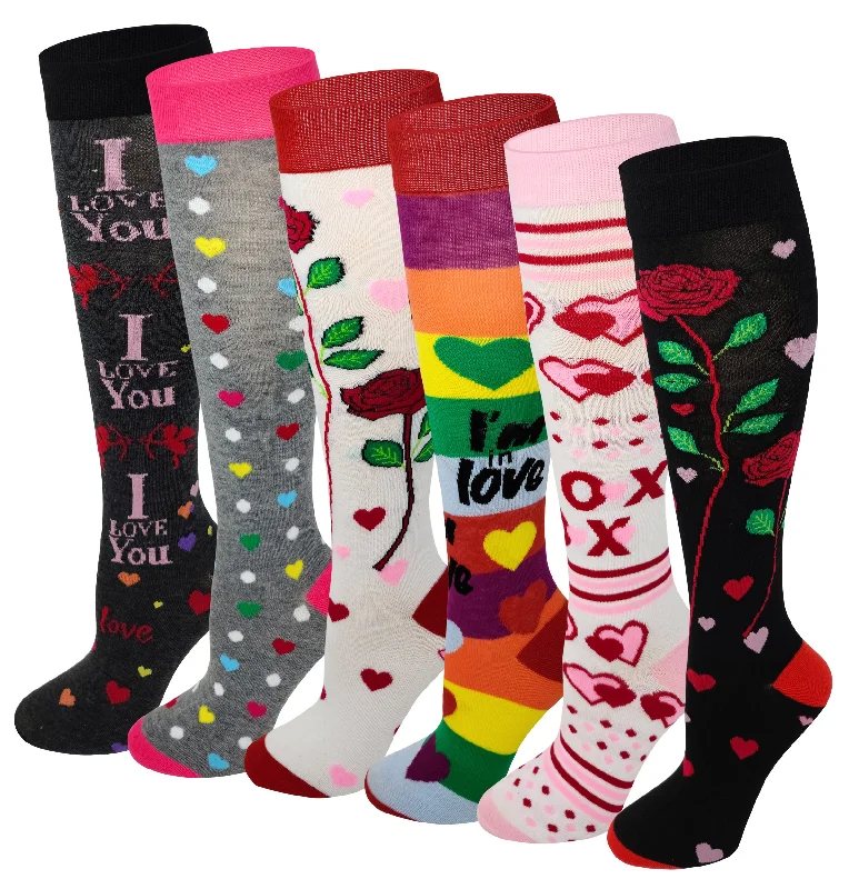 Weekend Savings Spectacle Women 6 Pairs Happy Mother's Day Valentine's Knee-High Socks Weekend Savings Spectacle Women 6 Pairs Happy Mother's Day Valentine's Knee-High Socks