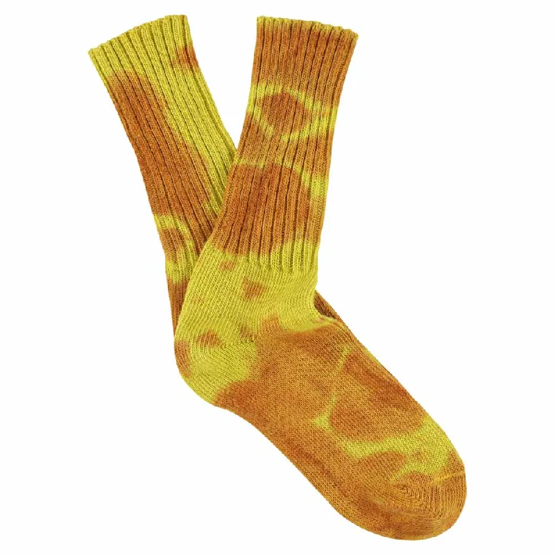 Weekend Offers That Delight Women Tie Dye Socks - Rust / Yellow