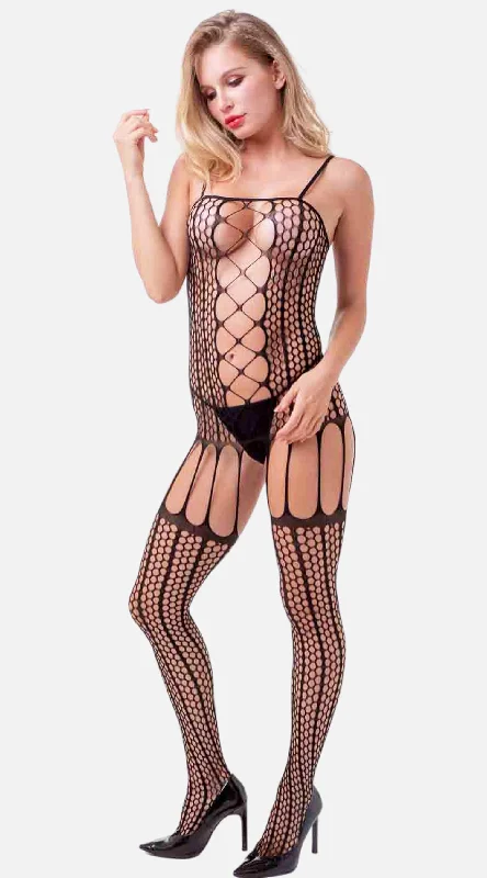 Weekend Price Cuts Galore Criss-Cross and Lace Bodystocking