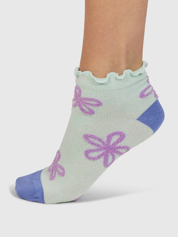 Lowest Price Daisee Textured Flower Bamboo Ankle Socks - Spearmint Green