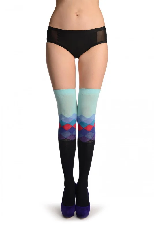 Reduced Price Dark Blue With Blue Arlecchino Top