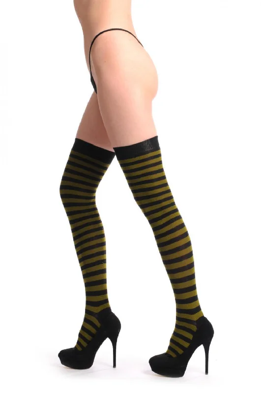 Low Price Dark Green & Black Horizontal Stripes