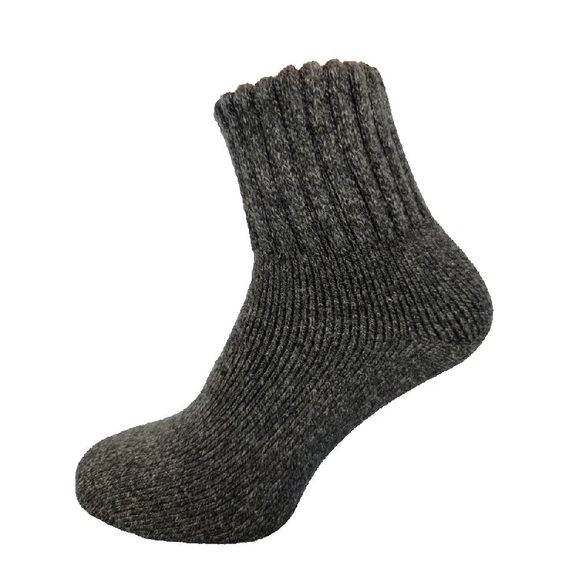 Mega Discount Dark Grey thick wool blend socks with ribbed cuff