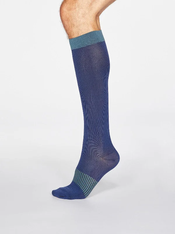 Don't Miss Out Declan Flight Socks - Denim Blue