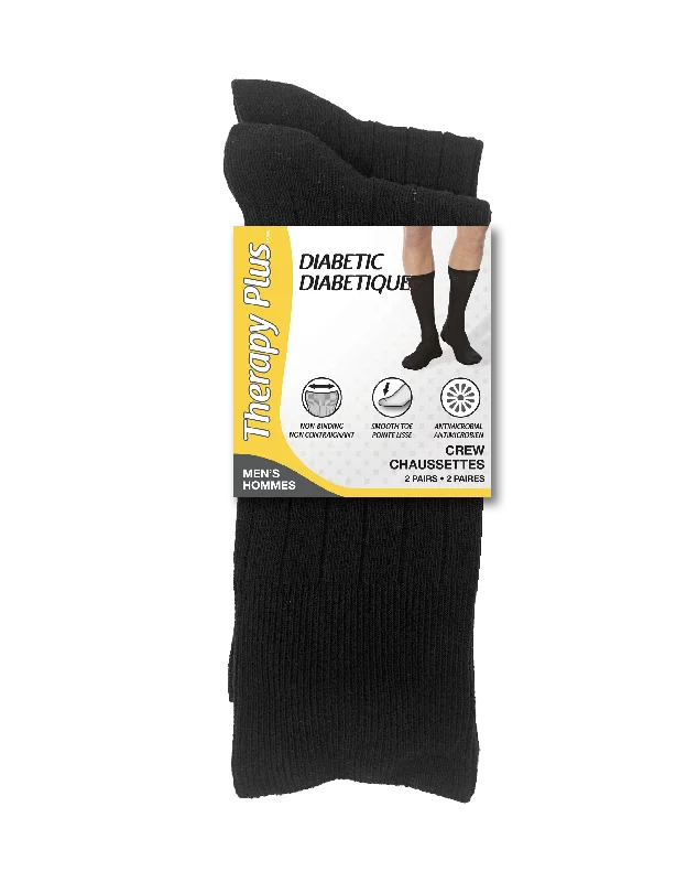 Limited Supply Therapy Plus™ Diabetic Men's Dress Rib Crew - 2 Pairs