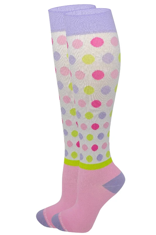 Super Sale Compression Knee High Socks | Mini Dots Design | Womens (1 Pair)