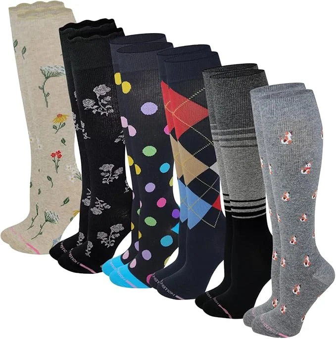 Weekend Discounts to Delight Knee High Compression Socks for Women |Dr. Motion Socks| Assorted Everyday Gradated Weekend Discounts to Delight Knee High Compression Socks for Women |Dr. Motion Socks| Assorted Everyday Gradated