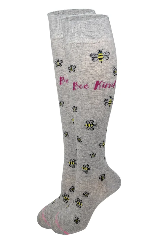 Time-Sensitive Knee High Compression Socks | Bee Kind Design | Women's (1 Pair)