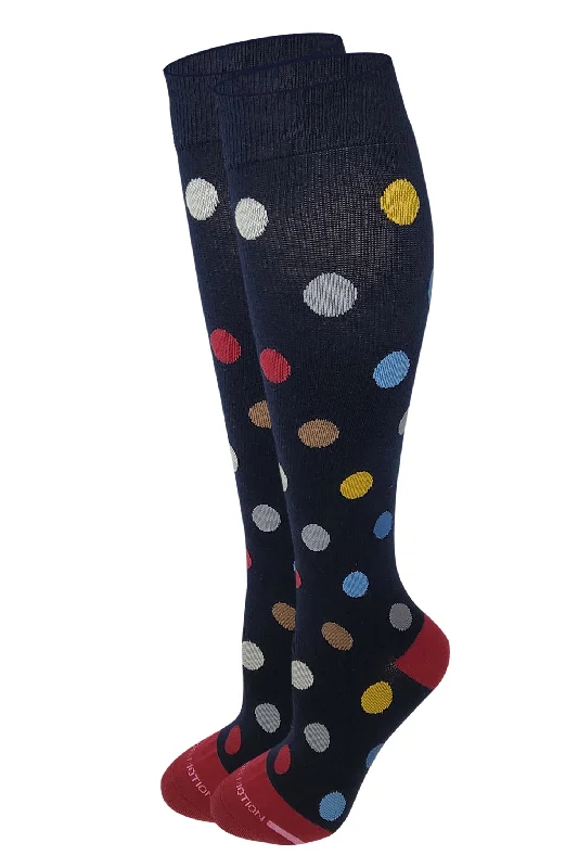 Year-End Deals Knee High Compression Socks | Large Polka Dot Design | Women's (1 Pair)