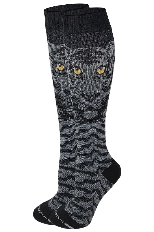 Half Price Knee High Compression Socks | Tiger Face Design | Women's (1 Pair)