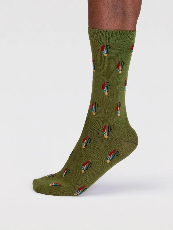 Weekend Extravaganza: Shop Now Finley Organic Cotton Fly Fishing Socks - Moss Green