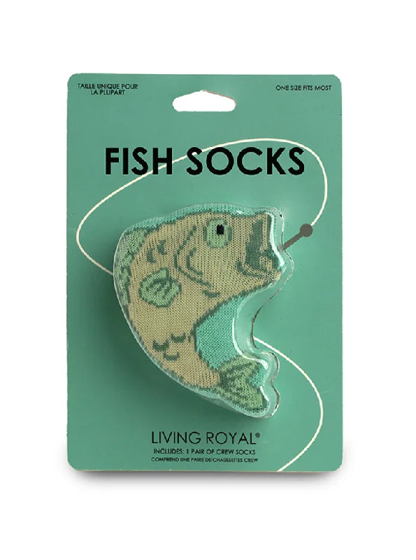 Act Now Fish 3D Crew Sock