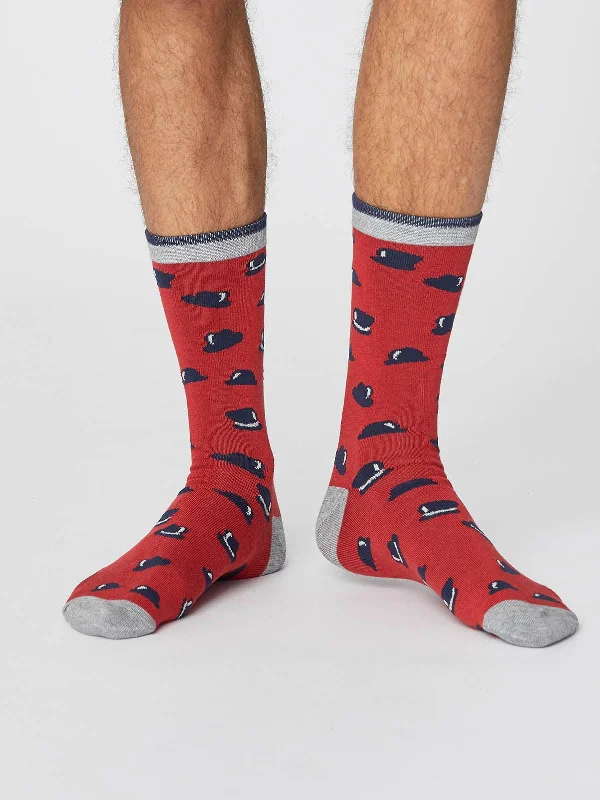 Overstock Sale Gentlemen Socks - Hibiscus Red