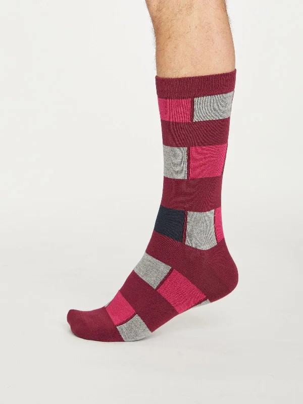 Weekend Discounts to Relish Geo Stripe Socks - Bilberry