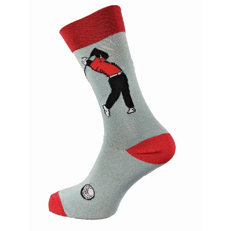 Don't Miss Out Grey Golfer Bamboo Socks