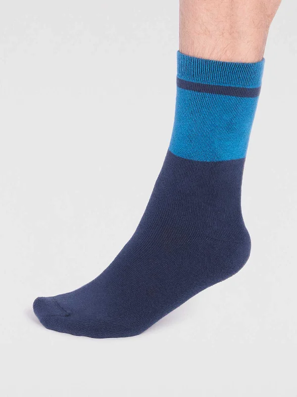 Reduced Price Gordon Organic Cotton Plain Walker Socks - Slate Blue