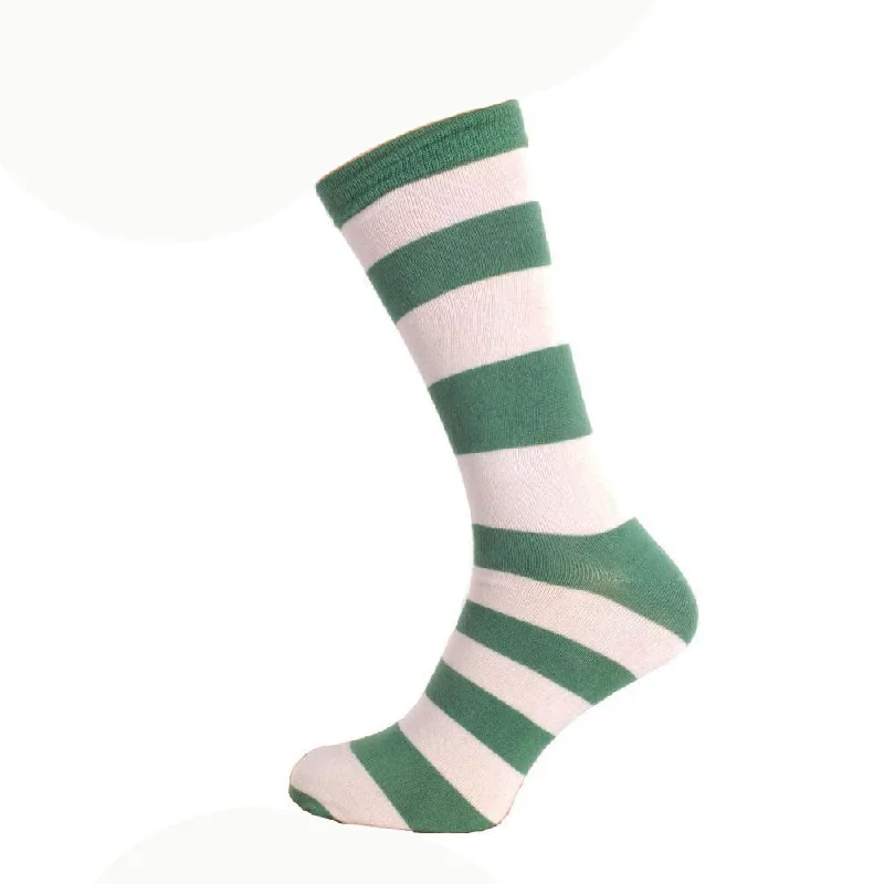 Exclusive Weekend Offers Inside Green and Cream Striped Bamboo Socks