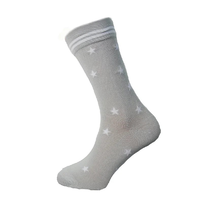 Weekend Savings Fiesta Grey Star Bamboo Socks