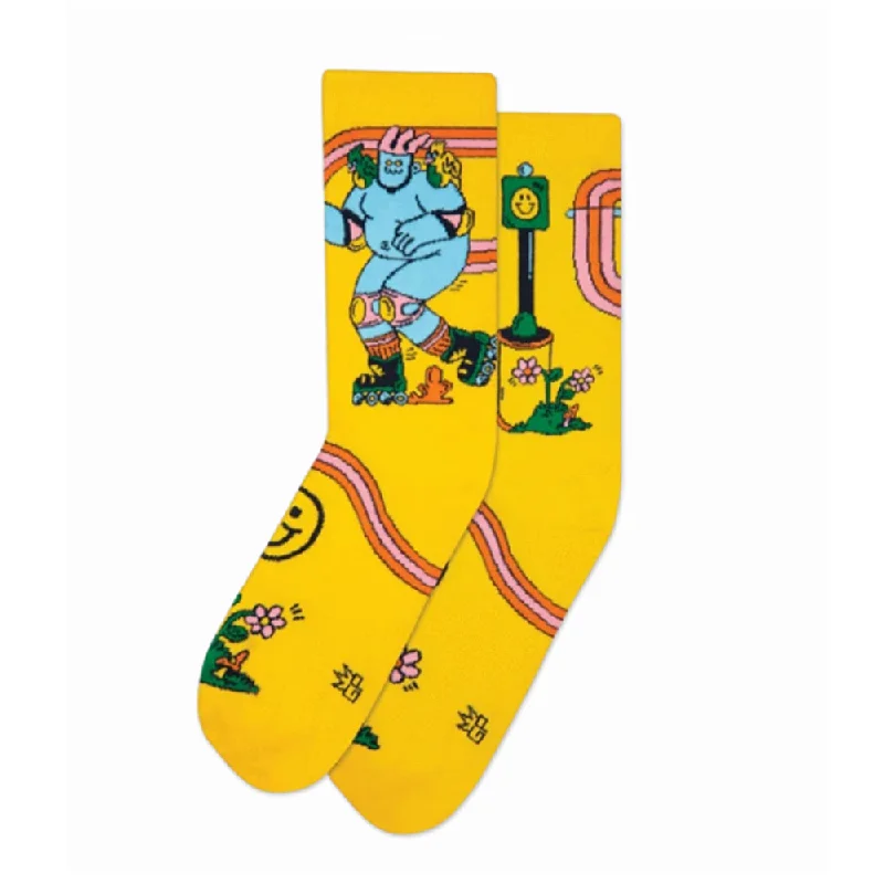 Great Deal Gumball Poodle Crew Socks – Skate Day (Dreyfus Art)