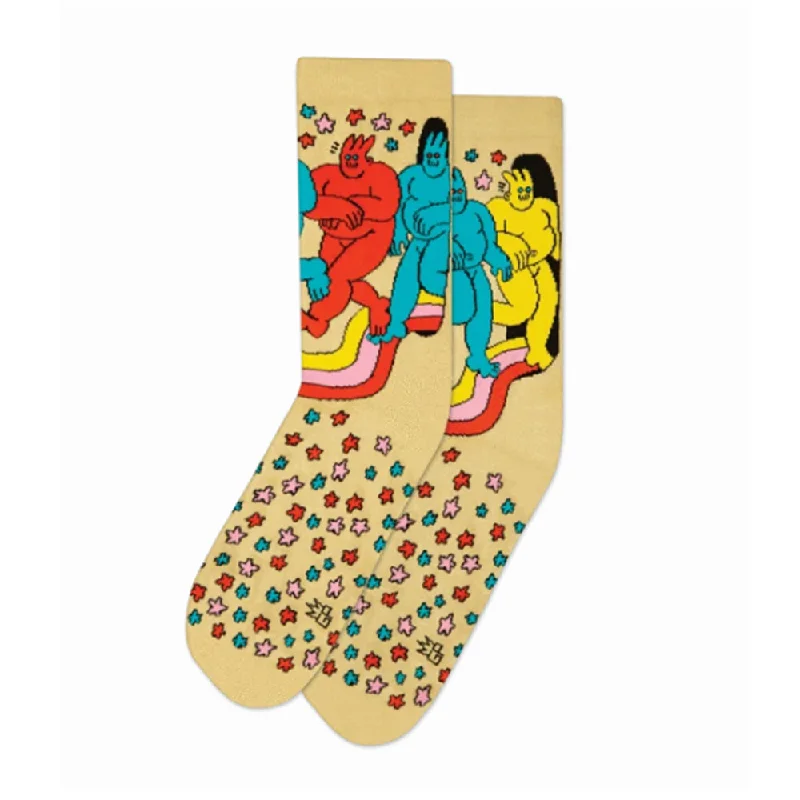 Hurry In Gumball Poodle Crew Socks – Star Gazing (Dreyfus Art)