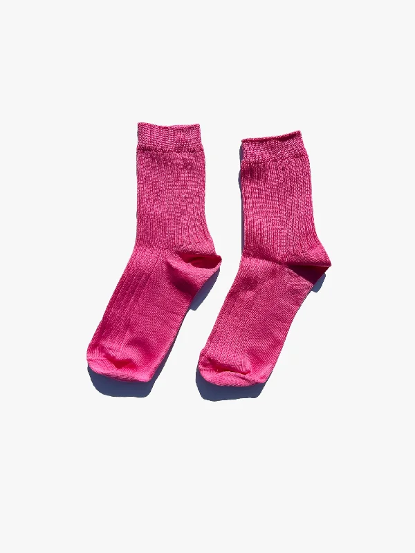 Super Deal Her Socks - Bright Pink