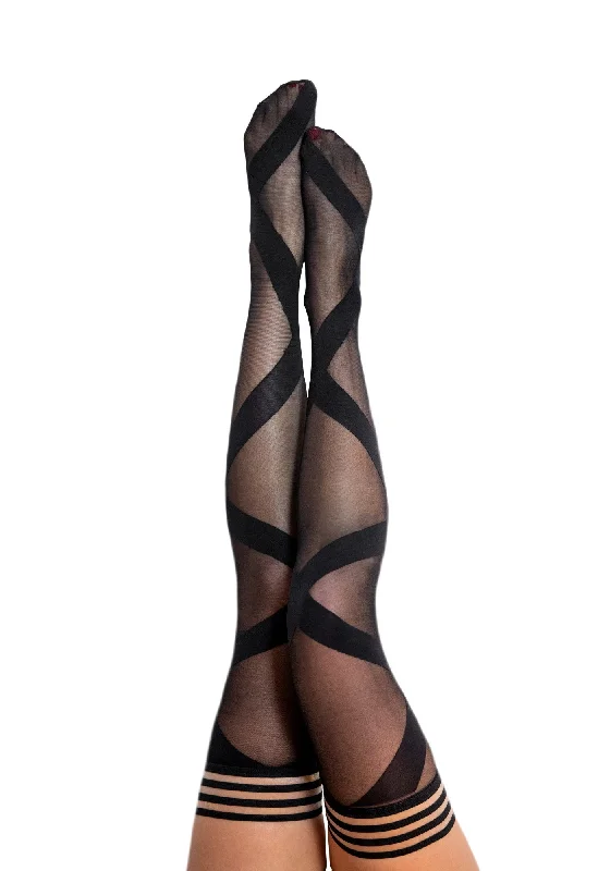 Weekend Specials to Cherish Jackie: Black Ballet Thigh Highs. Petite to Plus Size