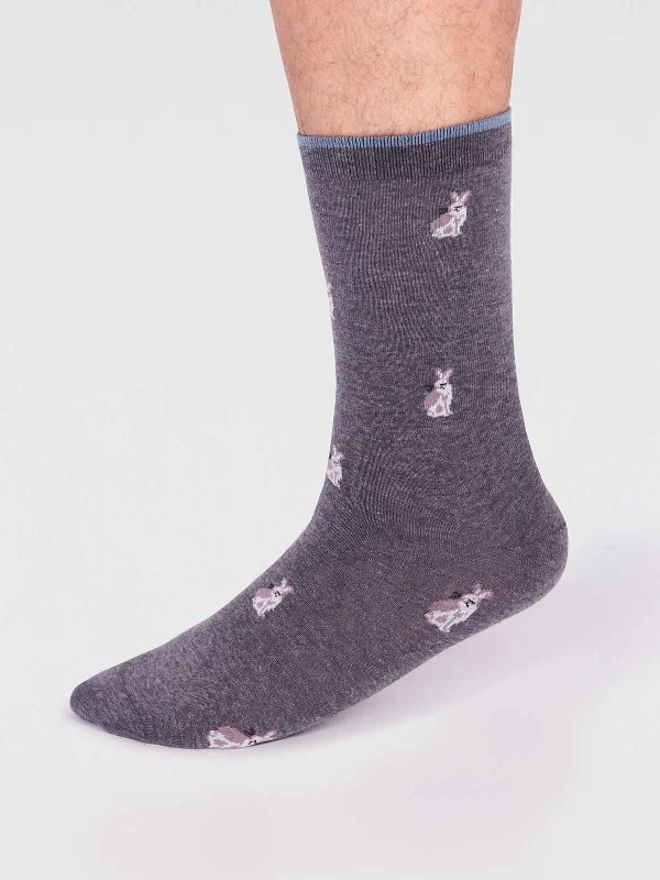 Epic Value Jamal Organic Cotton Animal Socks - Dark Grey Marle