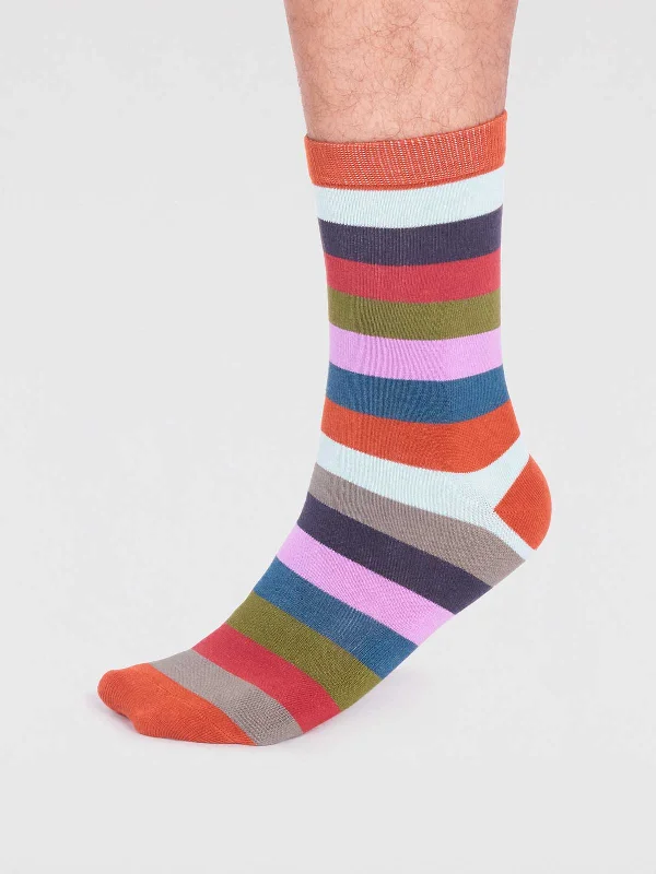 Low Cost Jase Bamboo Stripe Socks - Jaffa Orange