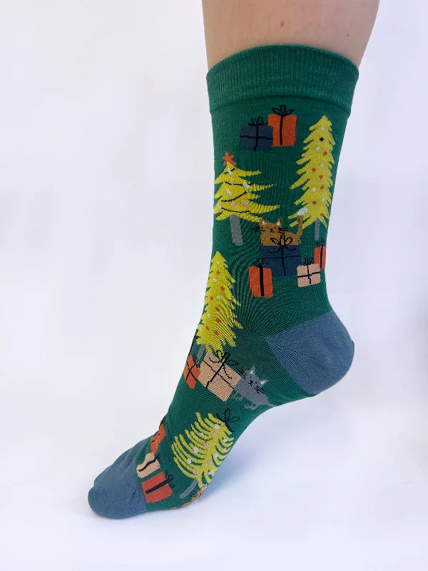 Hurry In Jemila Christmas Organic Cotton Socks - Pine Green