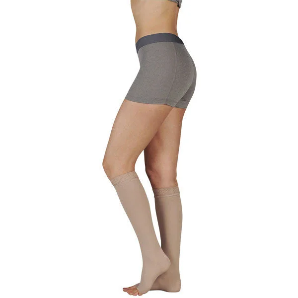 Flash Deal Juzo 2001 Soft Open Toe Knee Highs w/Silicone Band Border - 20-30 mmHg