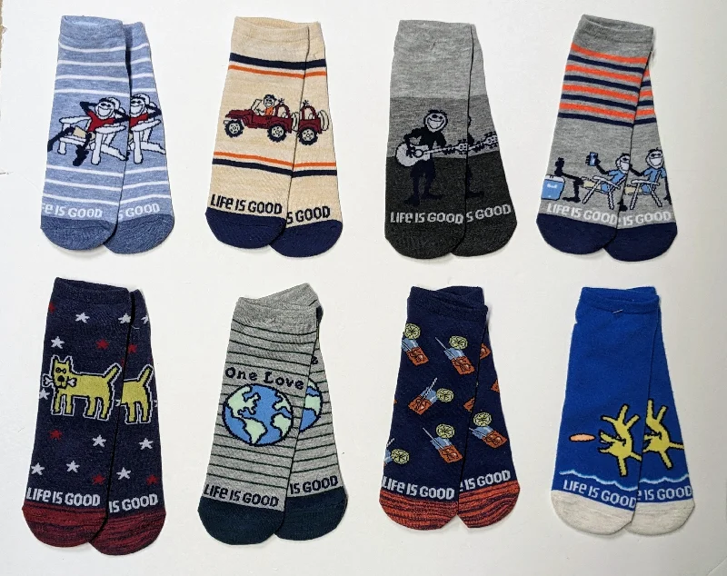 Shop Now Life is Good Phrase Ankle Socks