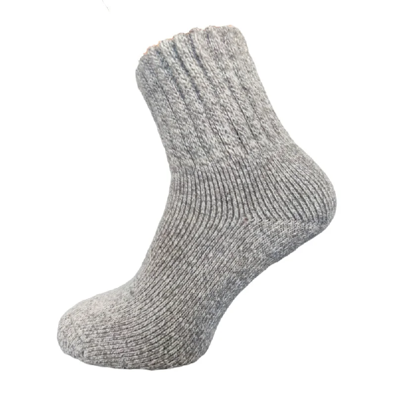 Now or Never Light Grey thick wool blend socks with ribbed cuff