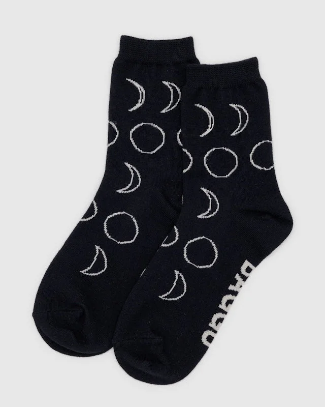 Weekend Discounts to Savor Moon Crew Socks from BAGGU