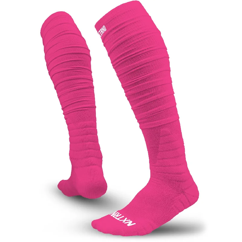 Weekend Shopping Made Better NXTRND XTD® Scrunch Football Socks Pink