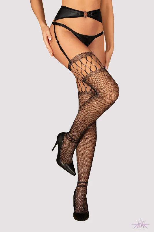 Year-End Deals Obsessive Cut-Out Fishnet Black Stockings