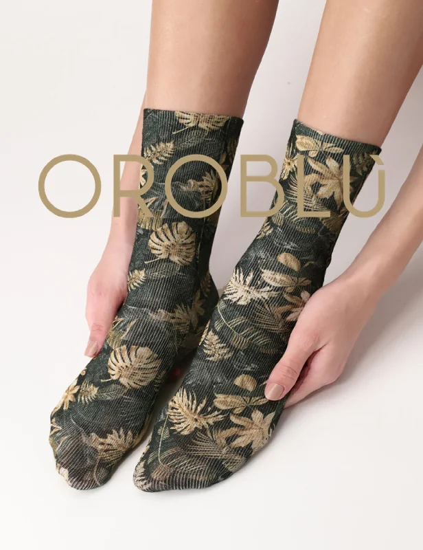 Weekend Discounts to Savor Oroblu Sale Botanical Jungle Socks VOBC67141
