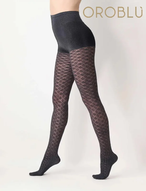 Super Sale Oroblu Eco Fashion Crotchet Sneaker Recycled Yarn Tights Black VOBC67900