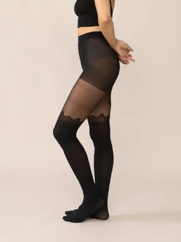 Weekend Savings Bonanza Lace Crown Over-the-Knee Tights