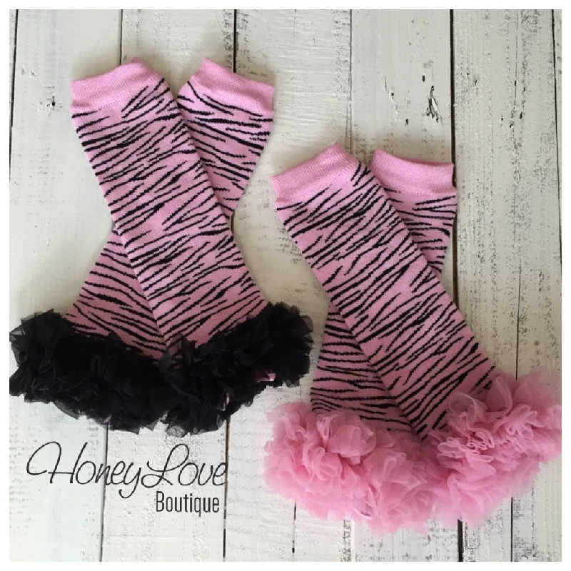 Great Deal Pink and Black Zebra Leg Warmer