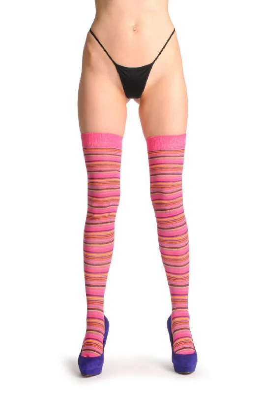 Weekend Discounts to Love Pink Yellow & Purple Thin Stripes