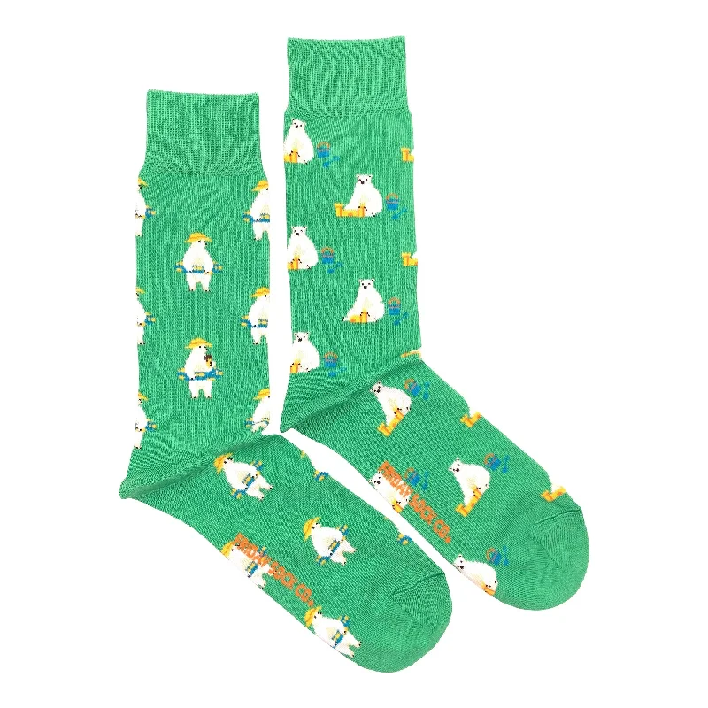 Price Drop Polar Bear At The Beach Mismatched Socks M